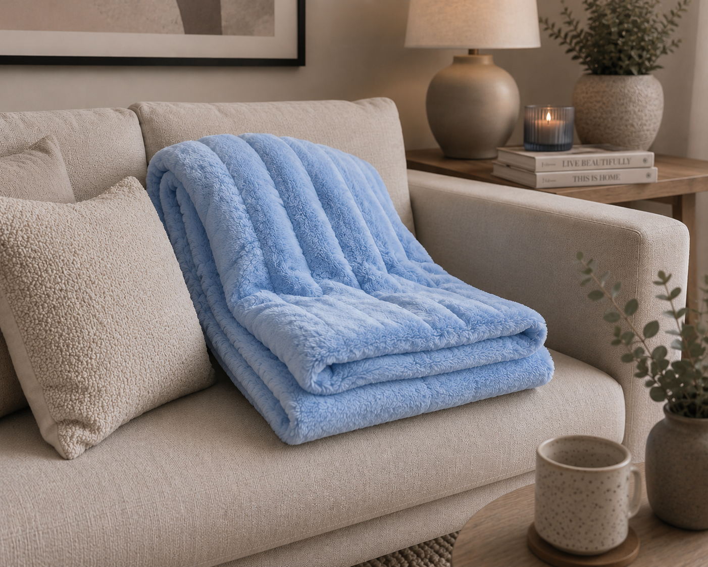 Light Blue Fleece Blanket