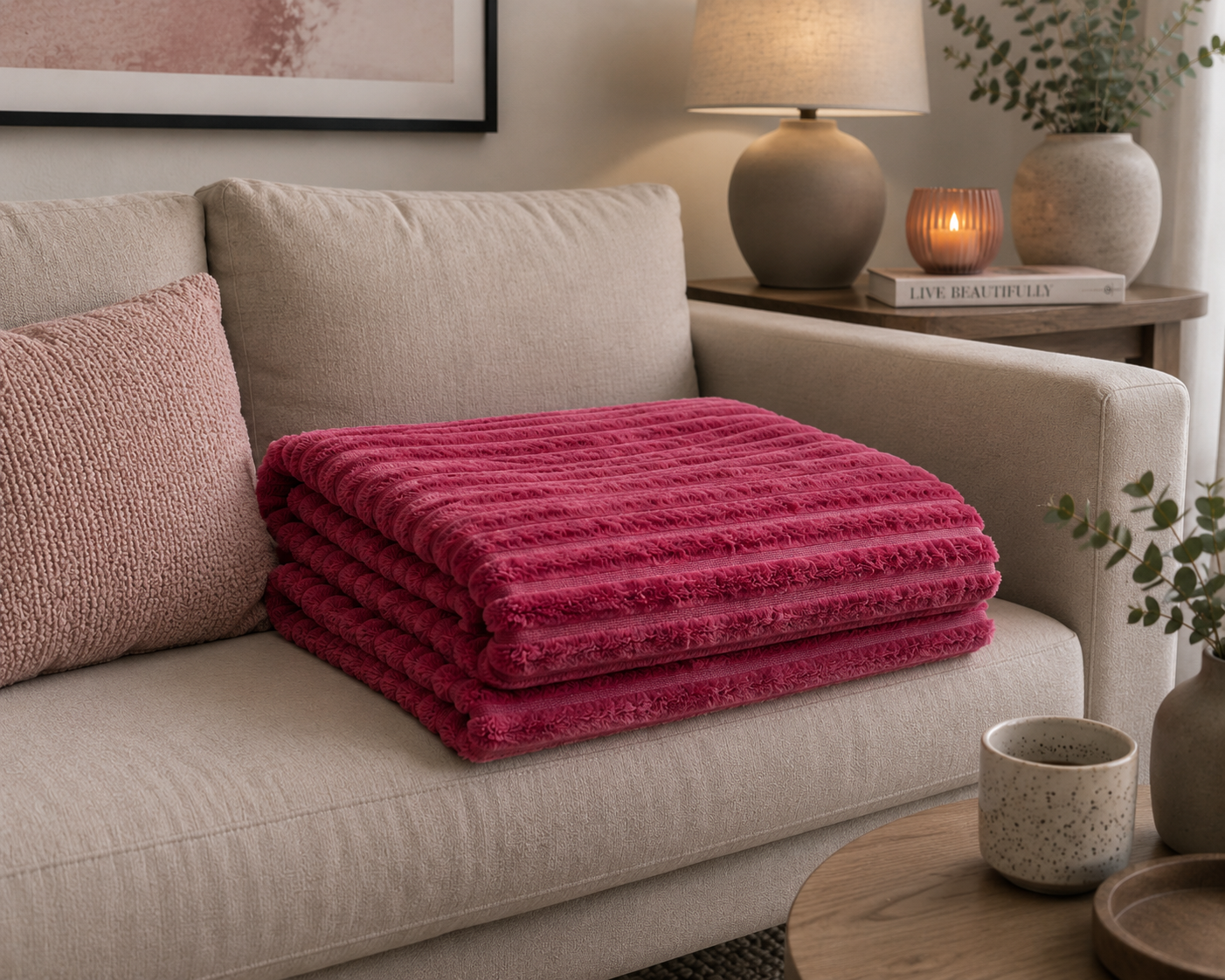 Burgundy Fleece Blanket