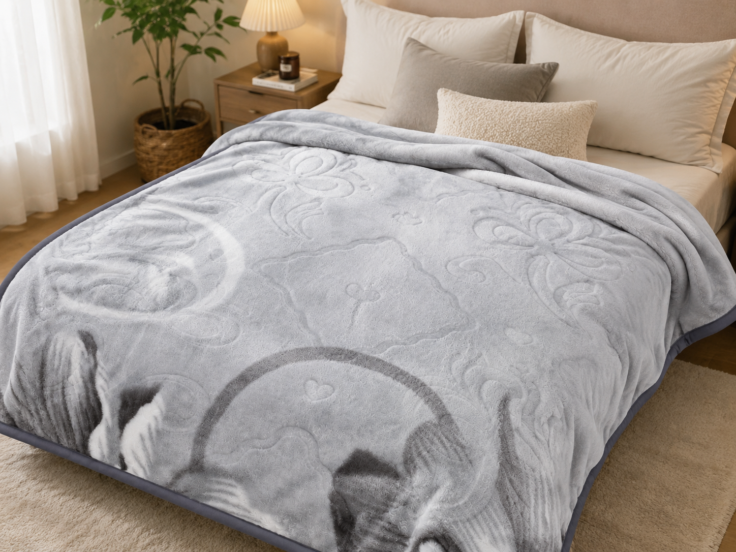 Grey Thick 1Ply Winter Blanket