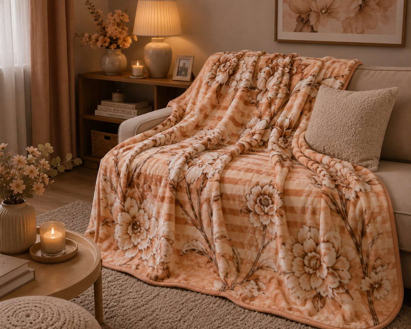 Orange Thick 2Ply Winter Blanket