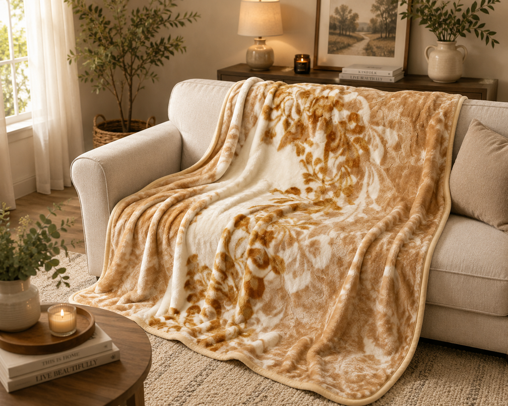 Beige Thick 1Ply Winter Blanket