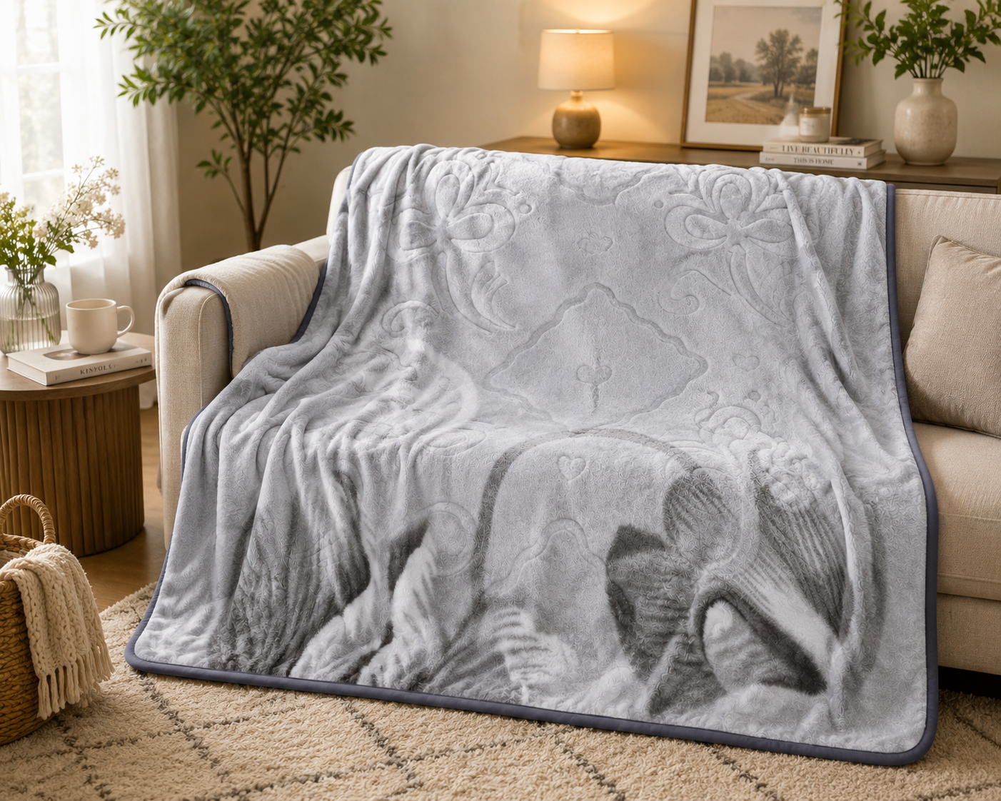 Grey Thick 1Ply Winter Blanket