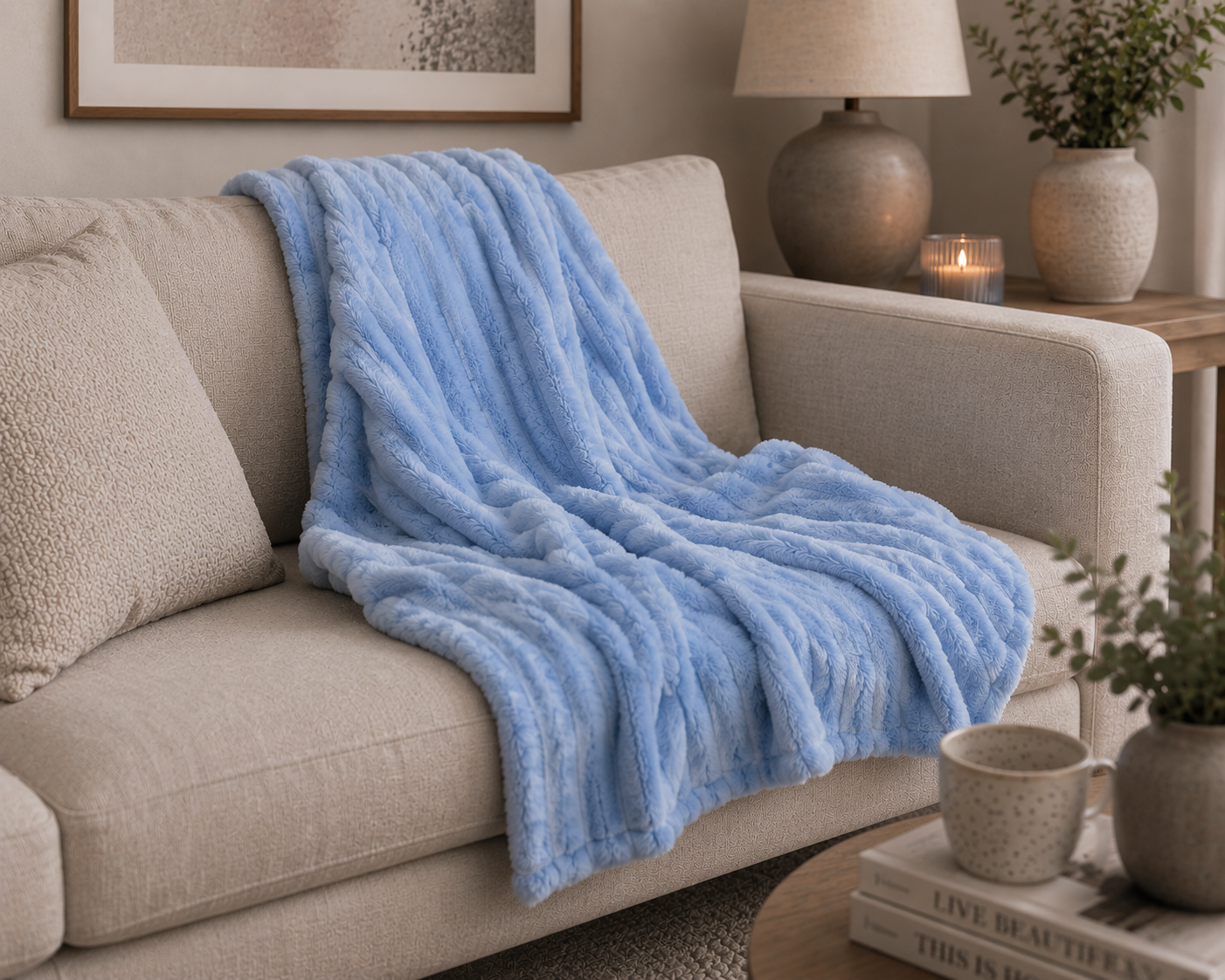 Light Blue Fleece Blanket